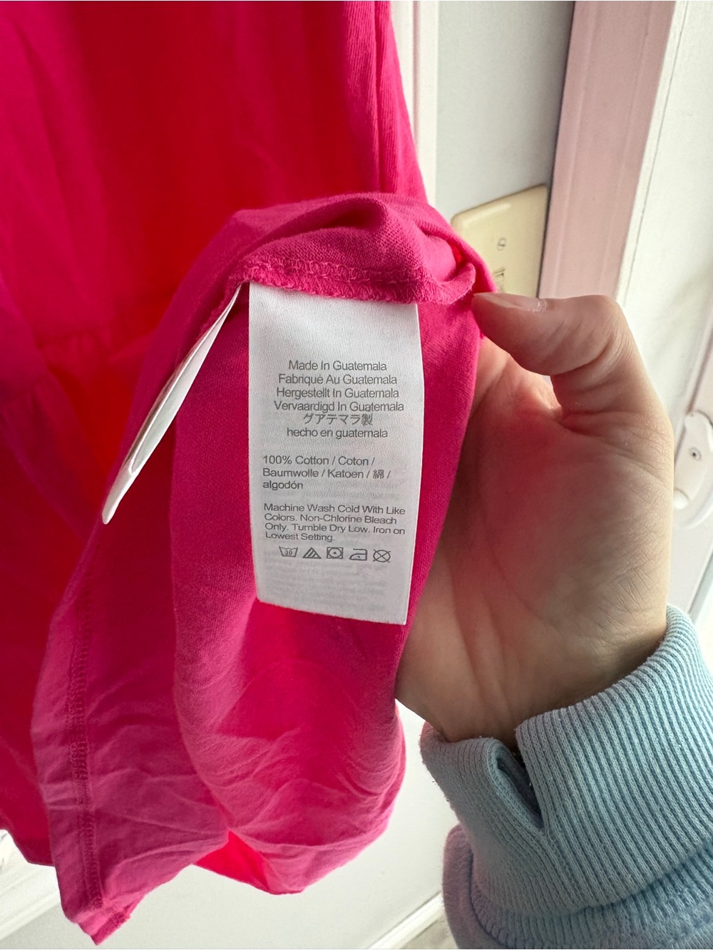 J. Crew Cotton Hot Pink Tiered Ruffle Sleeve Sun Dress - Picture 2 of 4